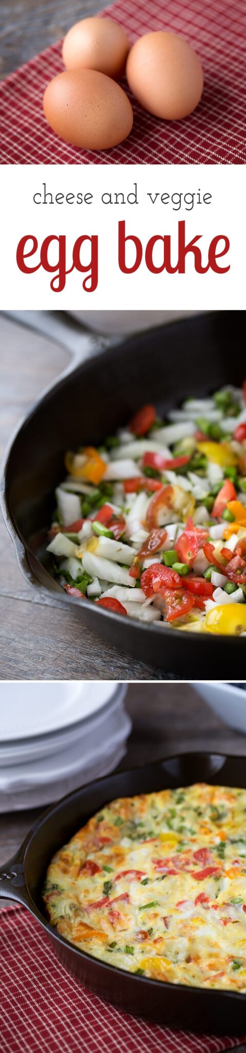 Cheese and Veggie Egg Bake is a delicious, nourishing, and easy breakfast for busy on-the-go mornings.