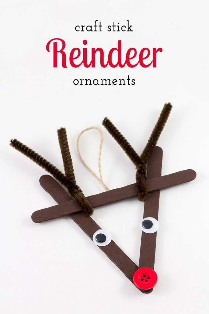 Craft Stick Reindeer Ornaments - Fun for kids of all ages! 10 Awesome ideas for Reindeer Ornaments Kids can Make! || Letters from Santa Holiday Blog