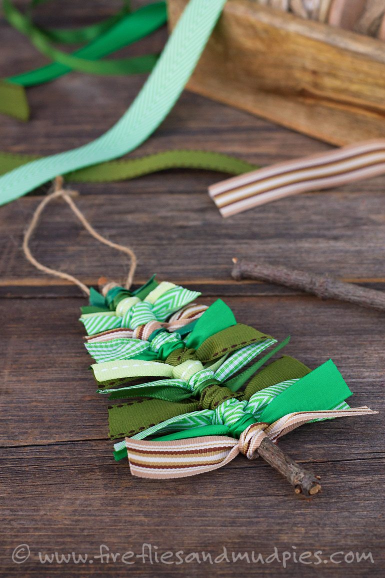 Scrap Ribbon Tree Ornaments | Fireflies and Mud Pies