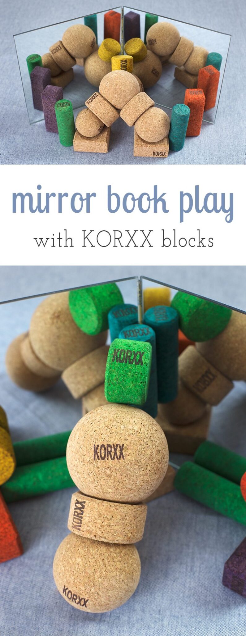 Through the use of mirror books and KORXX Blocks, kids can freely explore symmetry, design, and reflections. Sponsored by #korxx