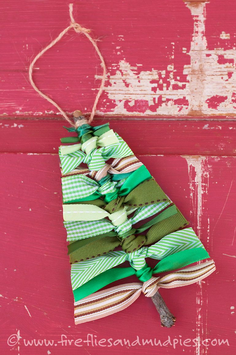 Scrap Ribbon Tree Ornaments | Fireflies and Mud Pies