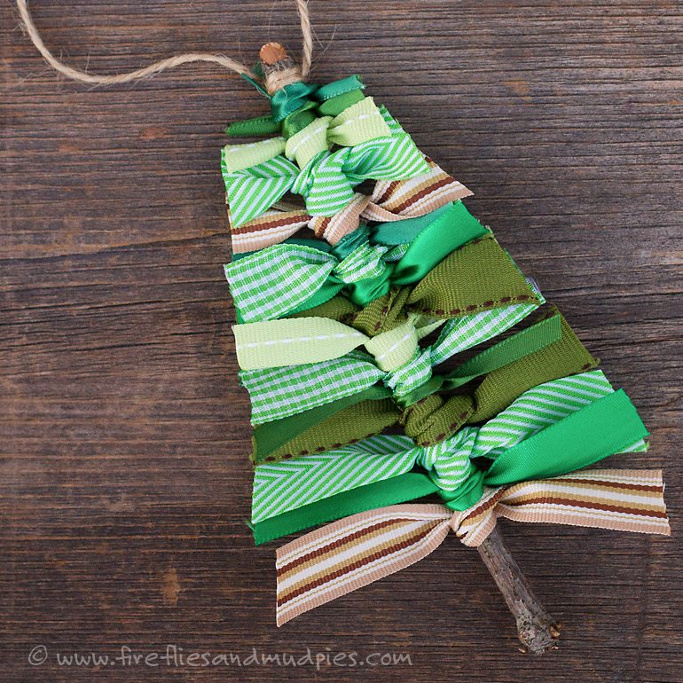 Scrap Ribbon Tree Ornaments | Fireflies and Mud Pies