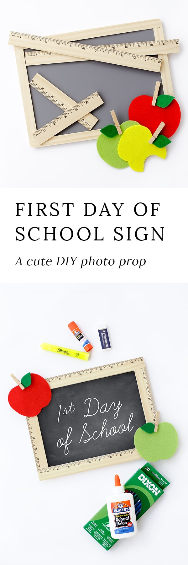 Take first day of school photos you will cherish forever with this easy DIY First Day of School Sign. It's perfect for home or school!