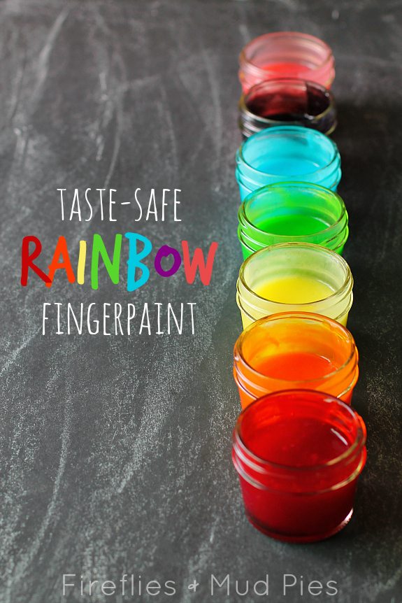 Taste-Safe Rainbow Fingerpaint - Fireflies and Mud Pies