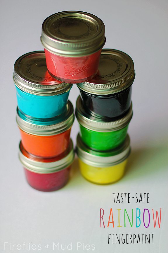 Taste-Safe Rainbow Fingerpaint Recipe - Fireflies and Mud Pies