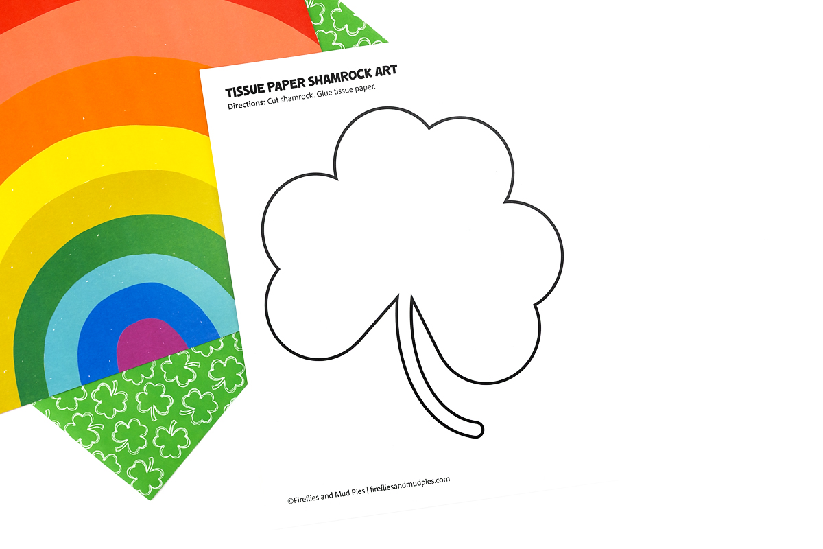 Free printable shamrock outline for crafts. 