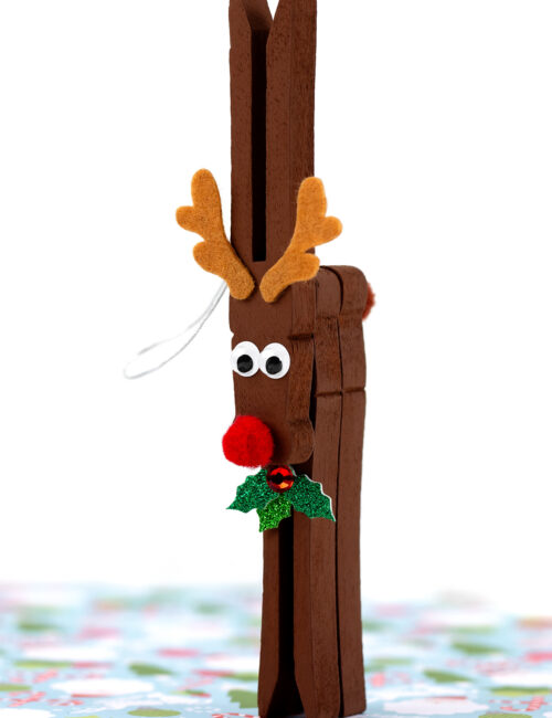 Cute reindeer ornament for kids.