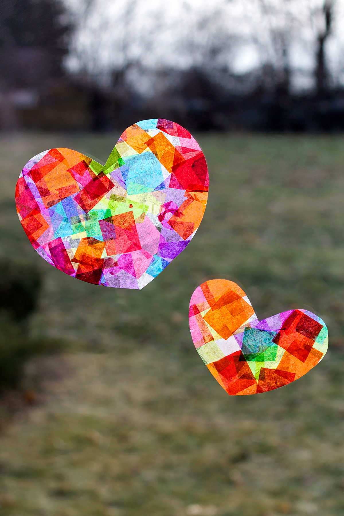 Rainbow Heart Suncatchers