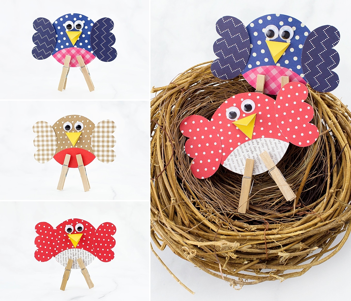 Looking for an easy and fun bird craft for kids? This colorful paper birdie craft includes a printable template, making it perfect for home or school. #birdcrafts #papercrafts #preschoolcrafts #springcrafts Easy and Fun Paper Bird Craft for Kids