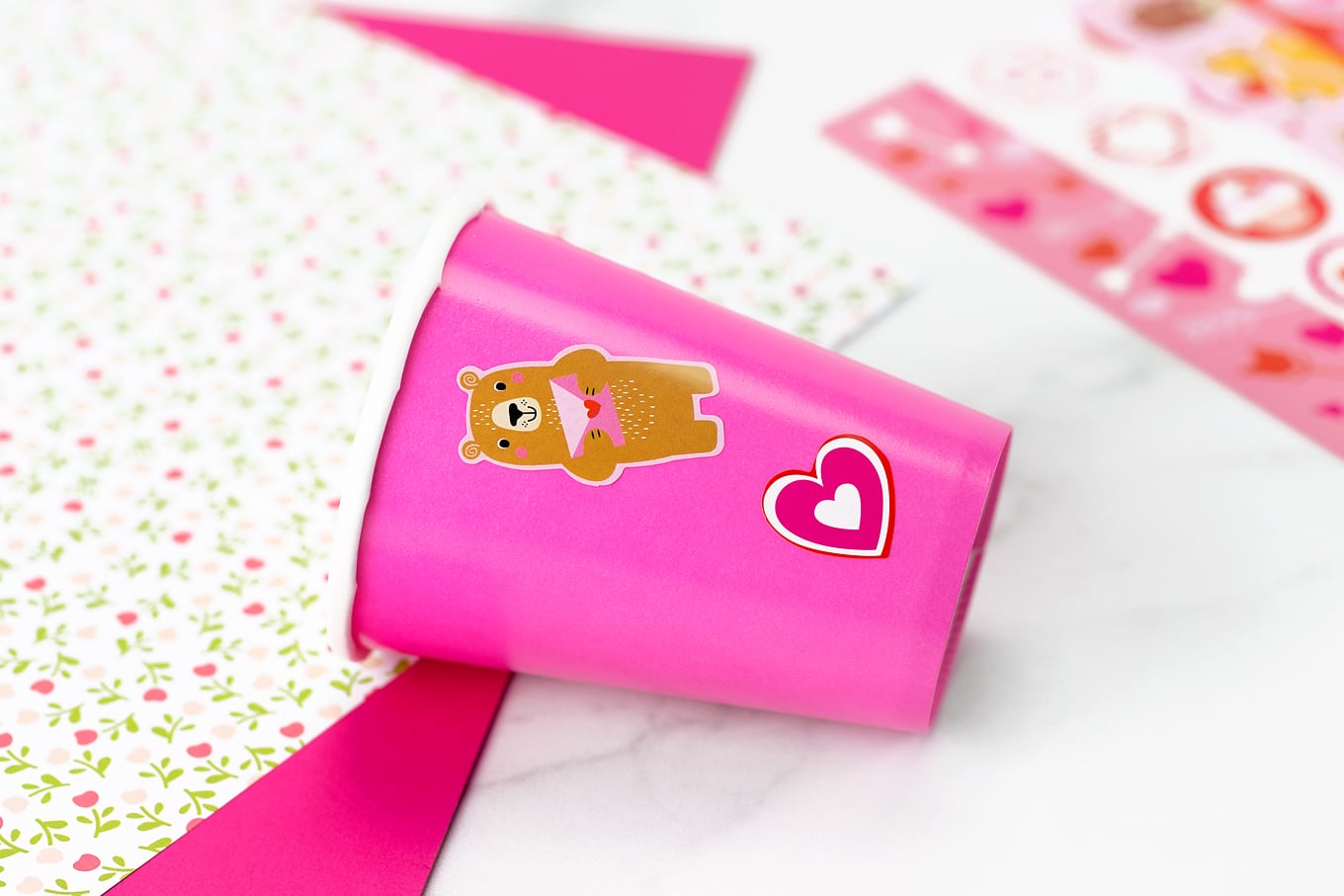 Placing Stickers on a Paper Cup Placing Stickers on a Paper Cup