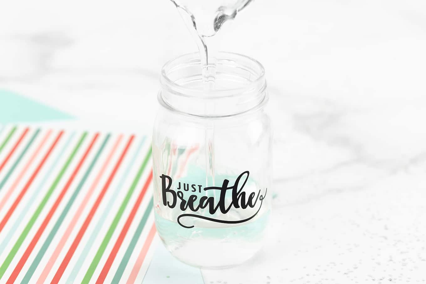 Pouring Clear Glue into Glitter Jar