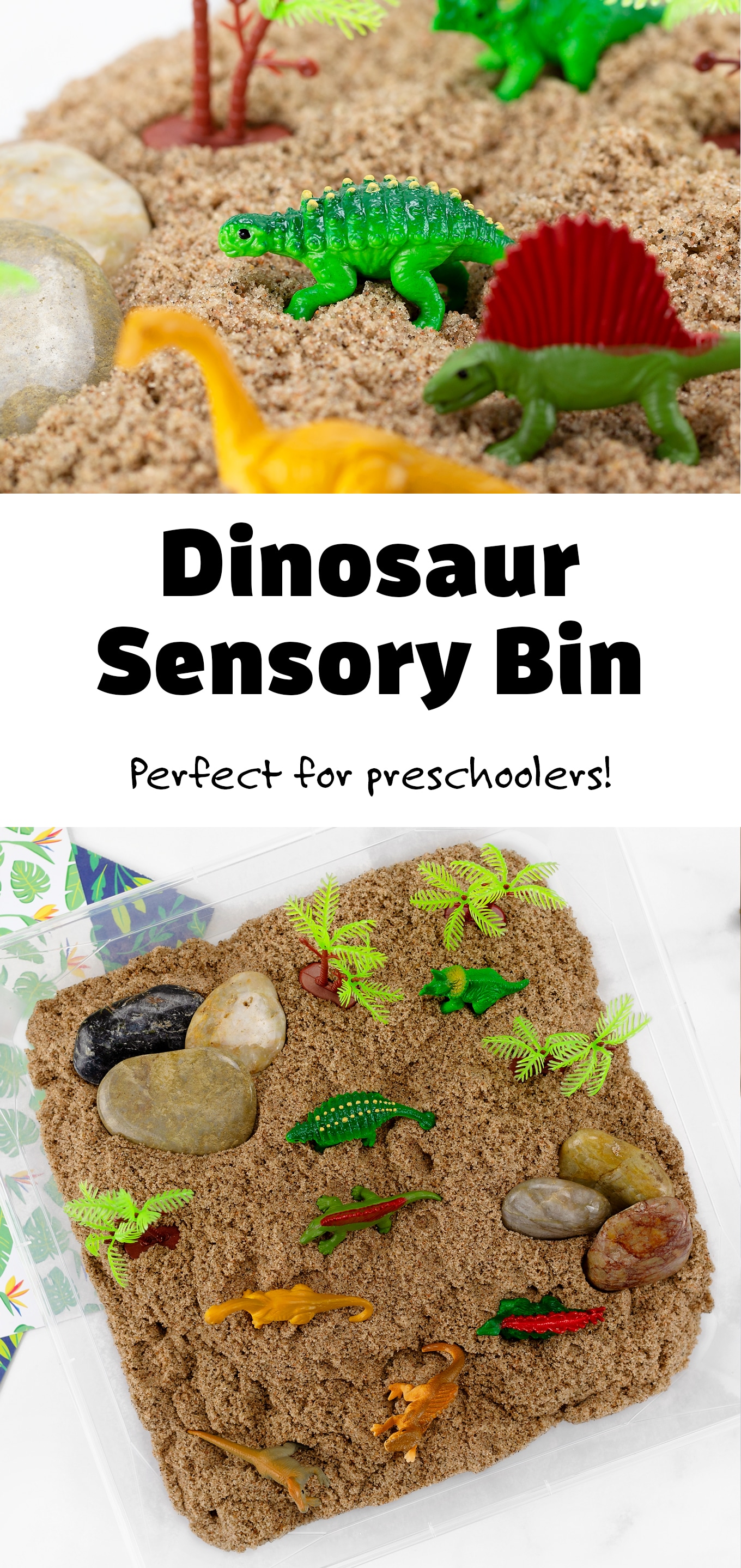dinosaur sensory bin