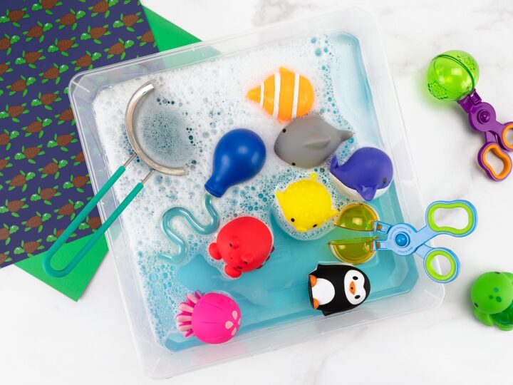 Water Sensory Bin Fireflies and Mud Pies