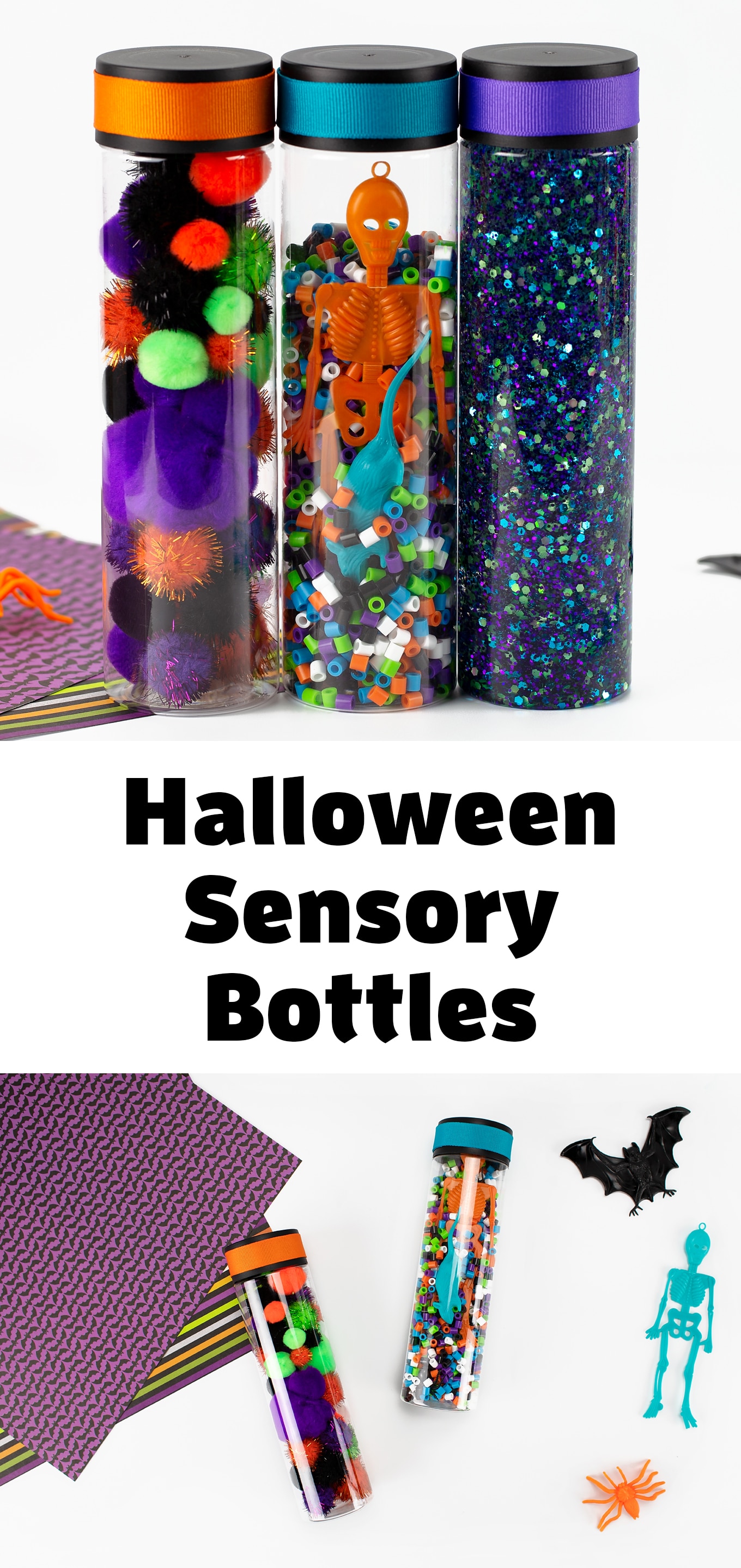 Halloween Sensory Bottles Fireflies and Mud Pies