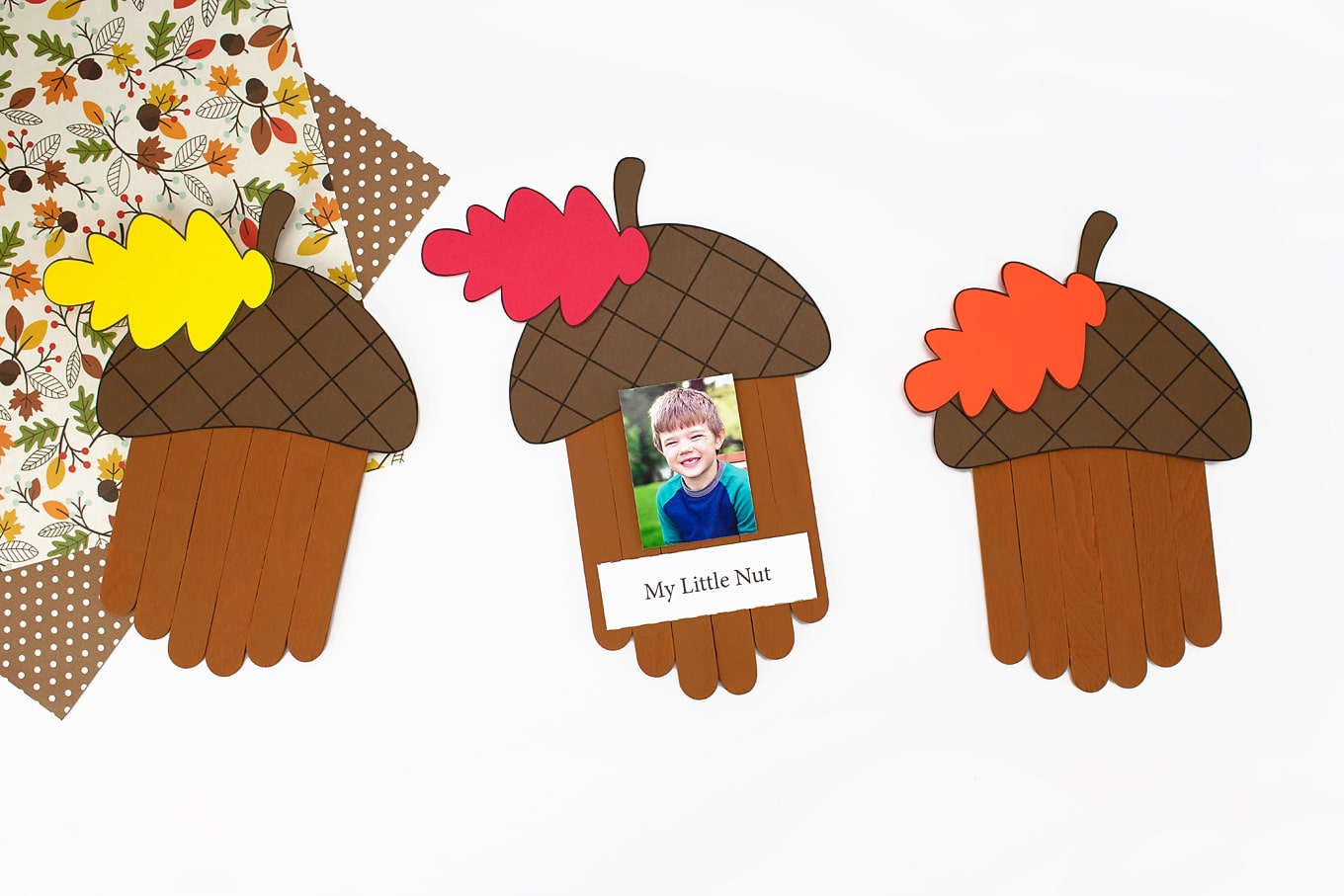 "My Little Nut" Popsicle Stick Acorn Craft "My Little Nut" Popsicle Stick Acorn Craft