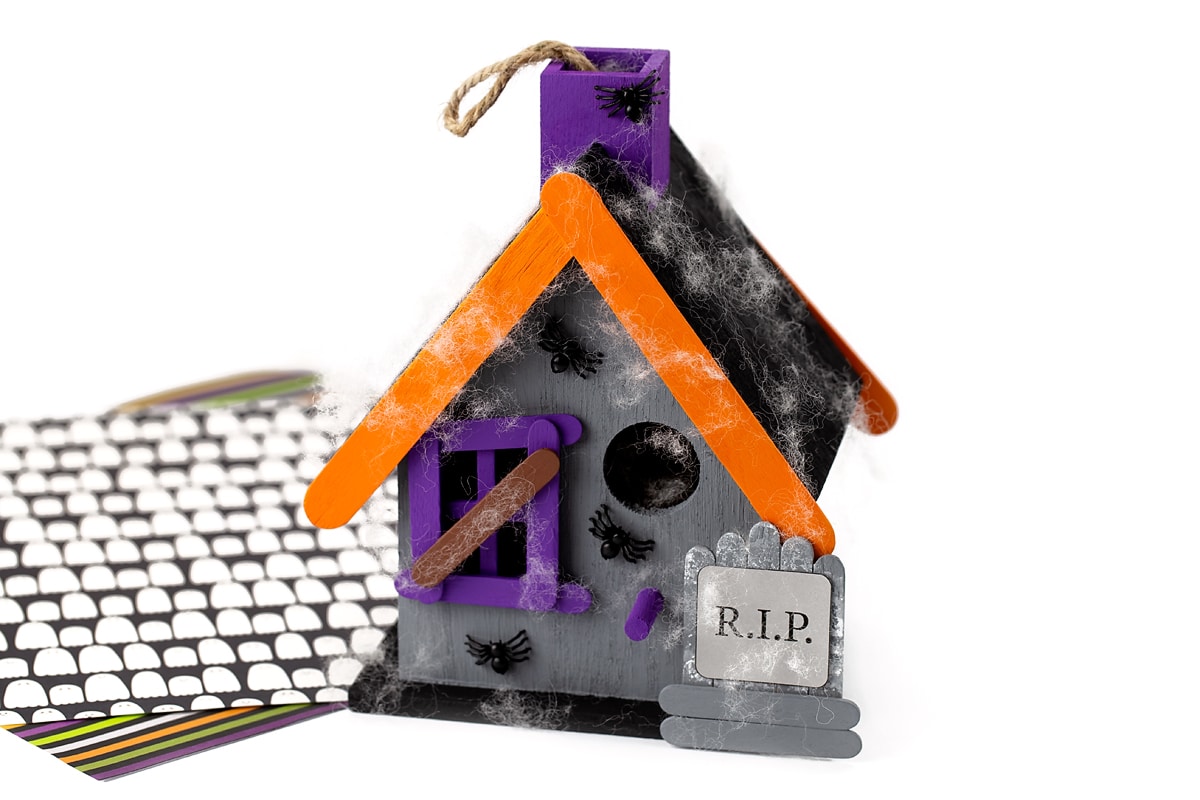 Haunted Birdhouse Craft Finished Halloween Birdhouse Craft