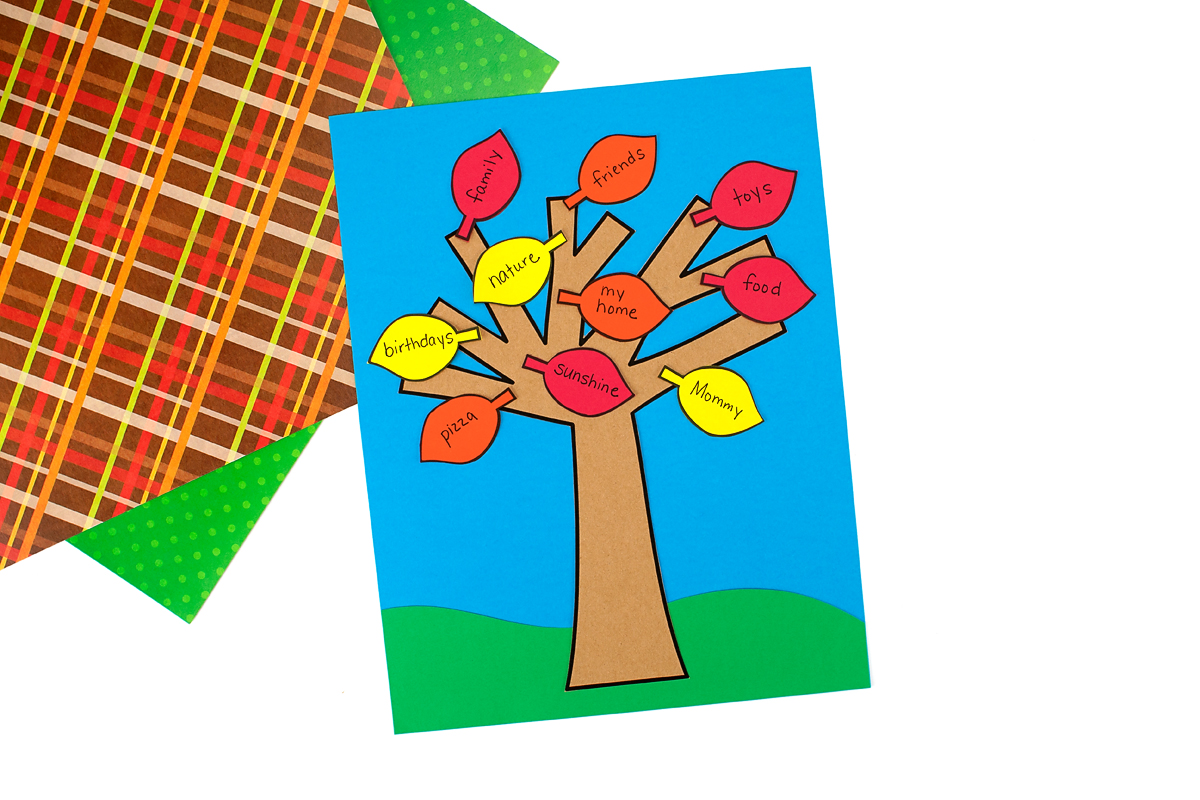 Gratitude Tree Pattern Gratitude Tree Craft In-Process