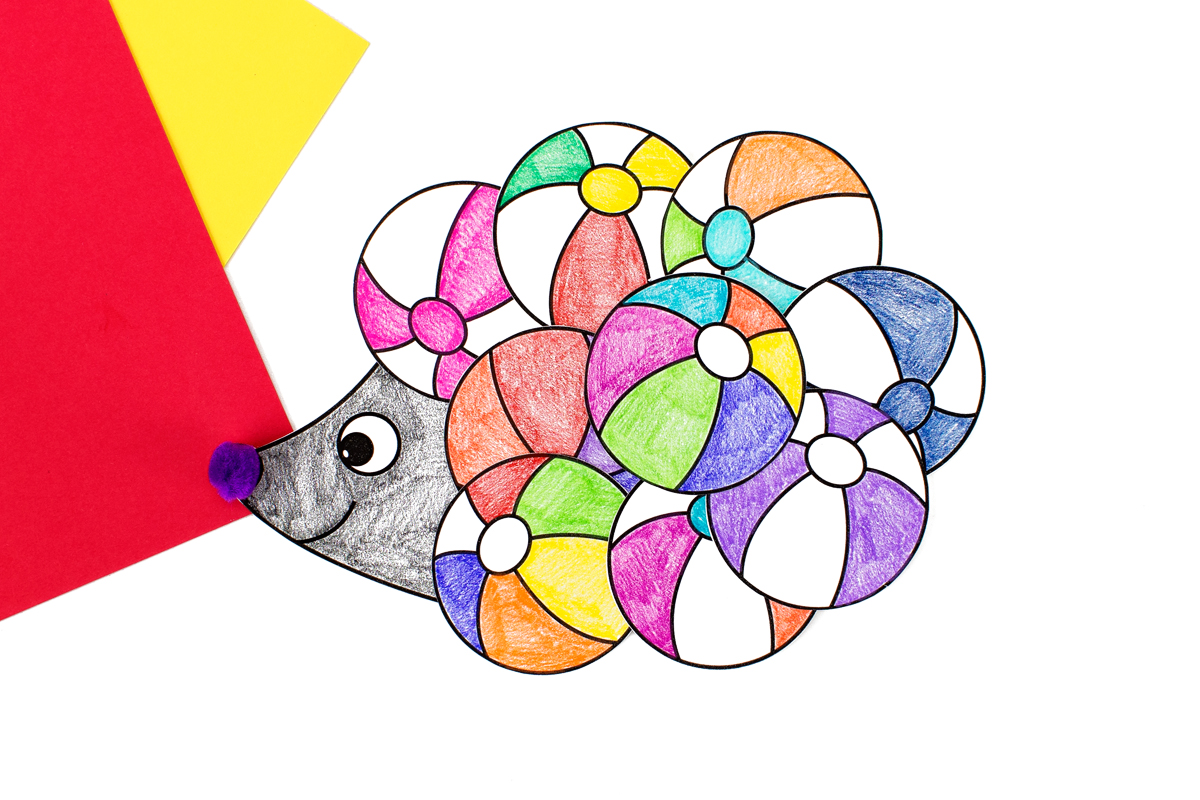Finished summer hedgehog craft.