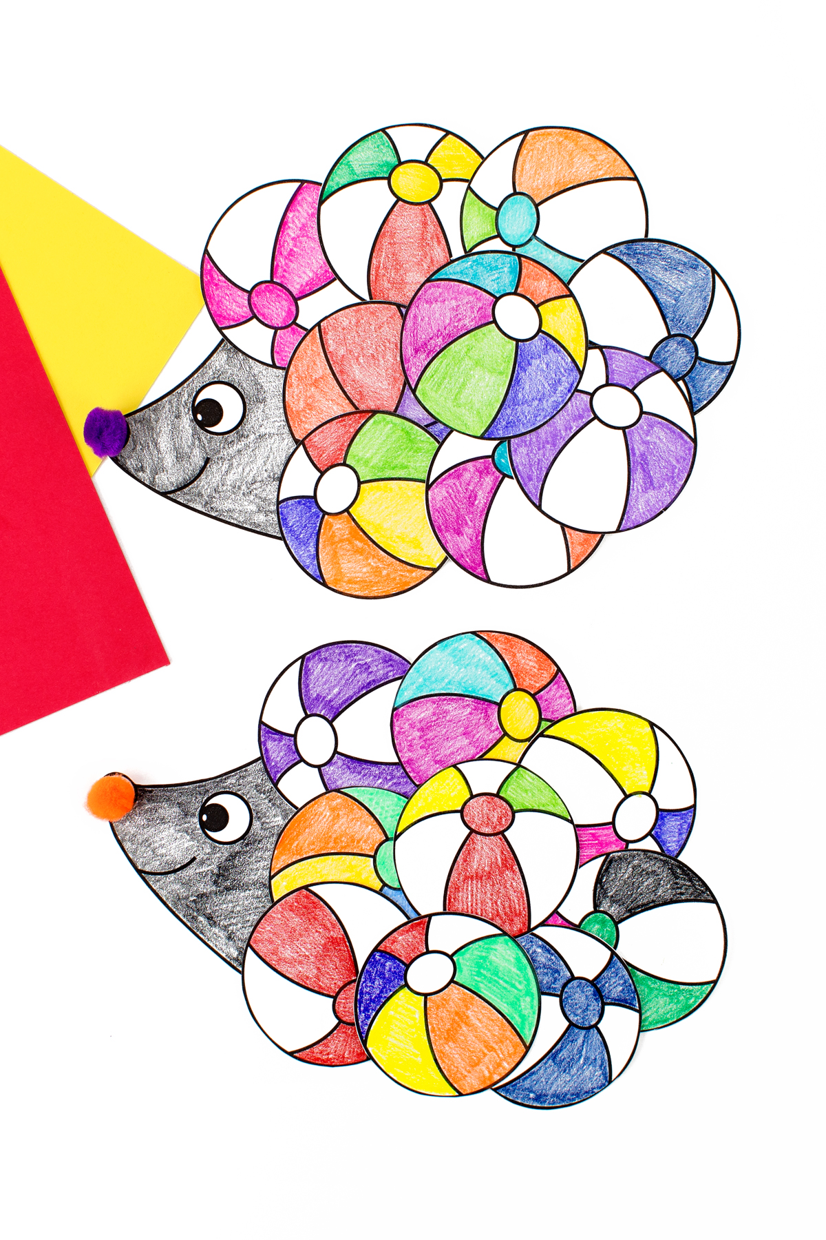 Finished summer hedgehog craft.