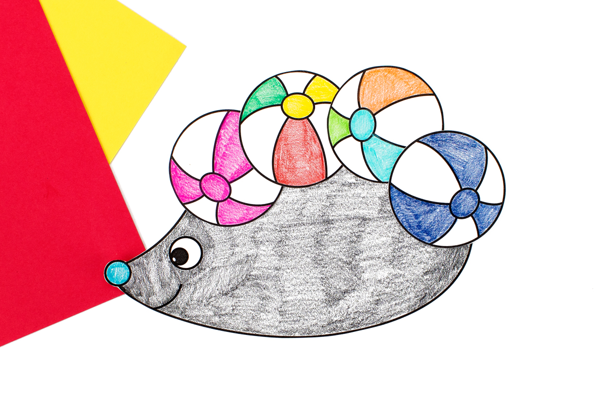 Summer hedgehog craft in-process.