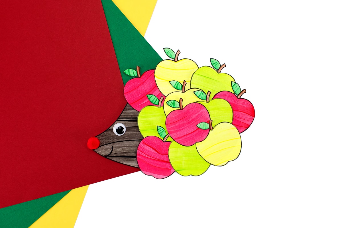 Finished Apple Hedgehog Craft for Kids