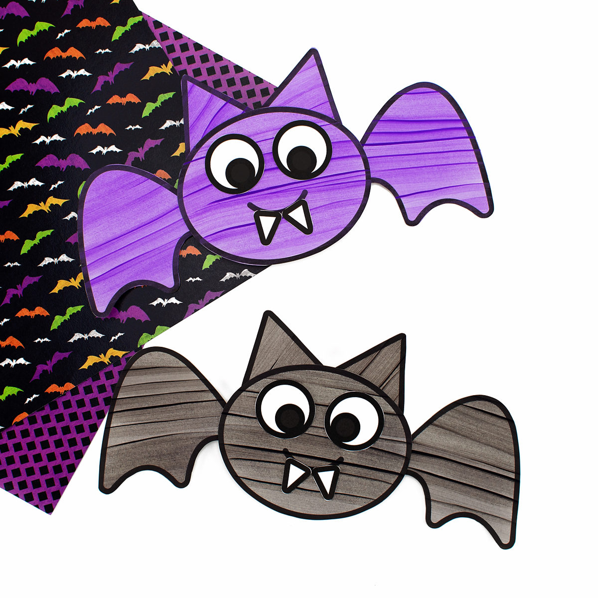 Two bat crafts for kids.