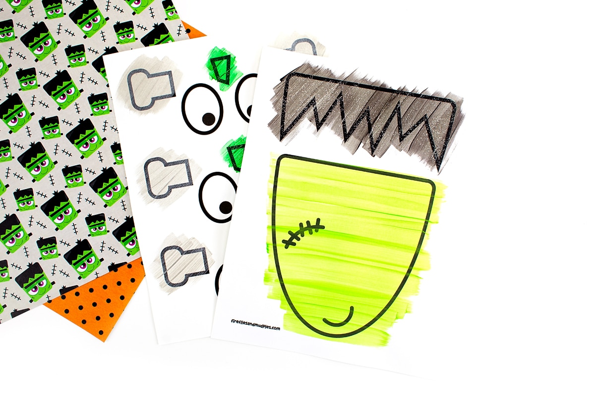 Frankenstein craft templates in-process.
