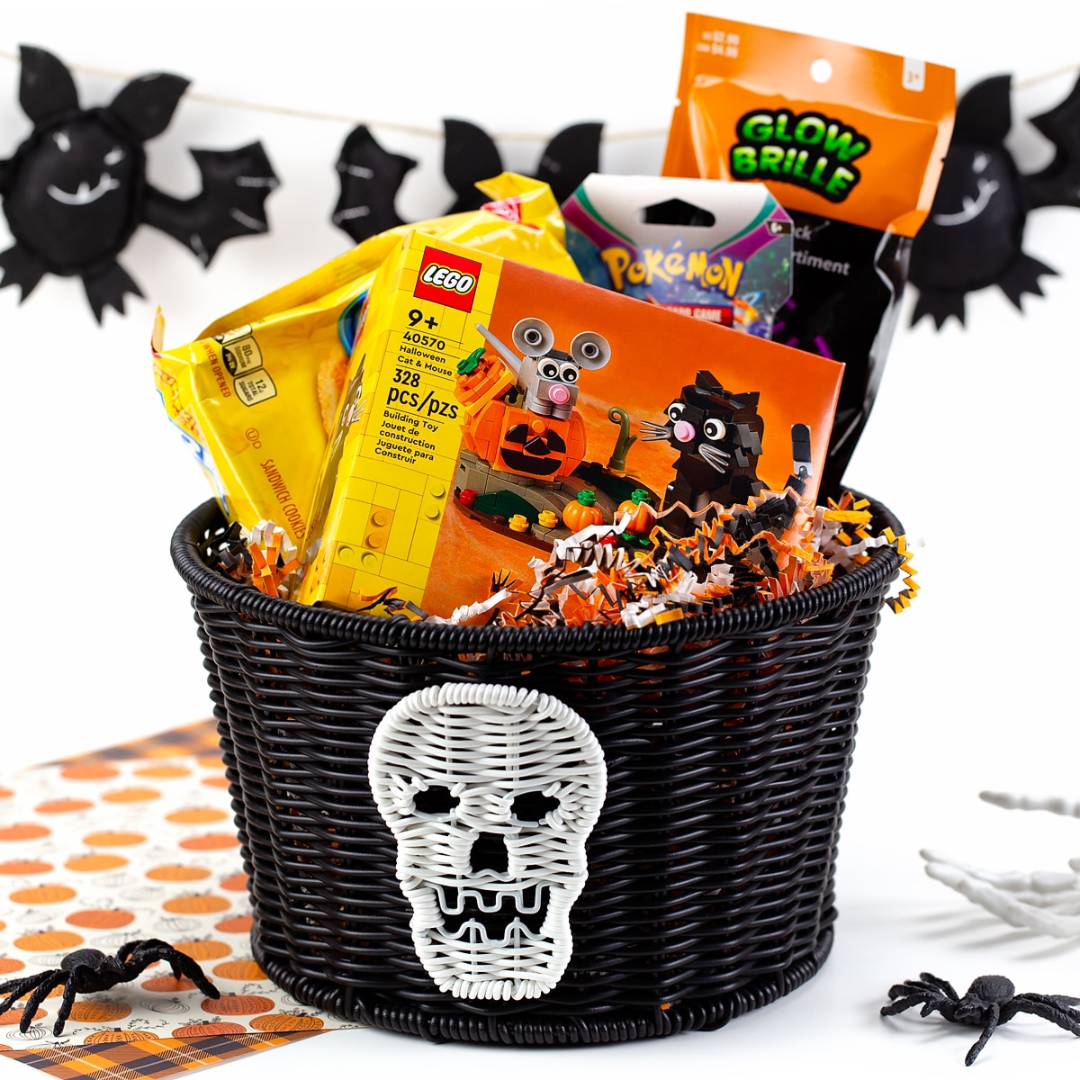 A Boo Basket filled with Halloween treats for kids!