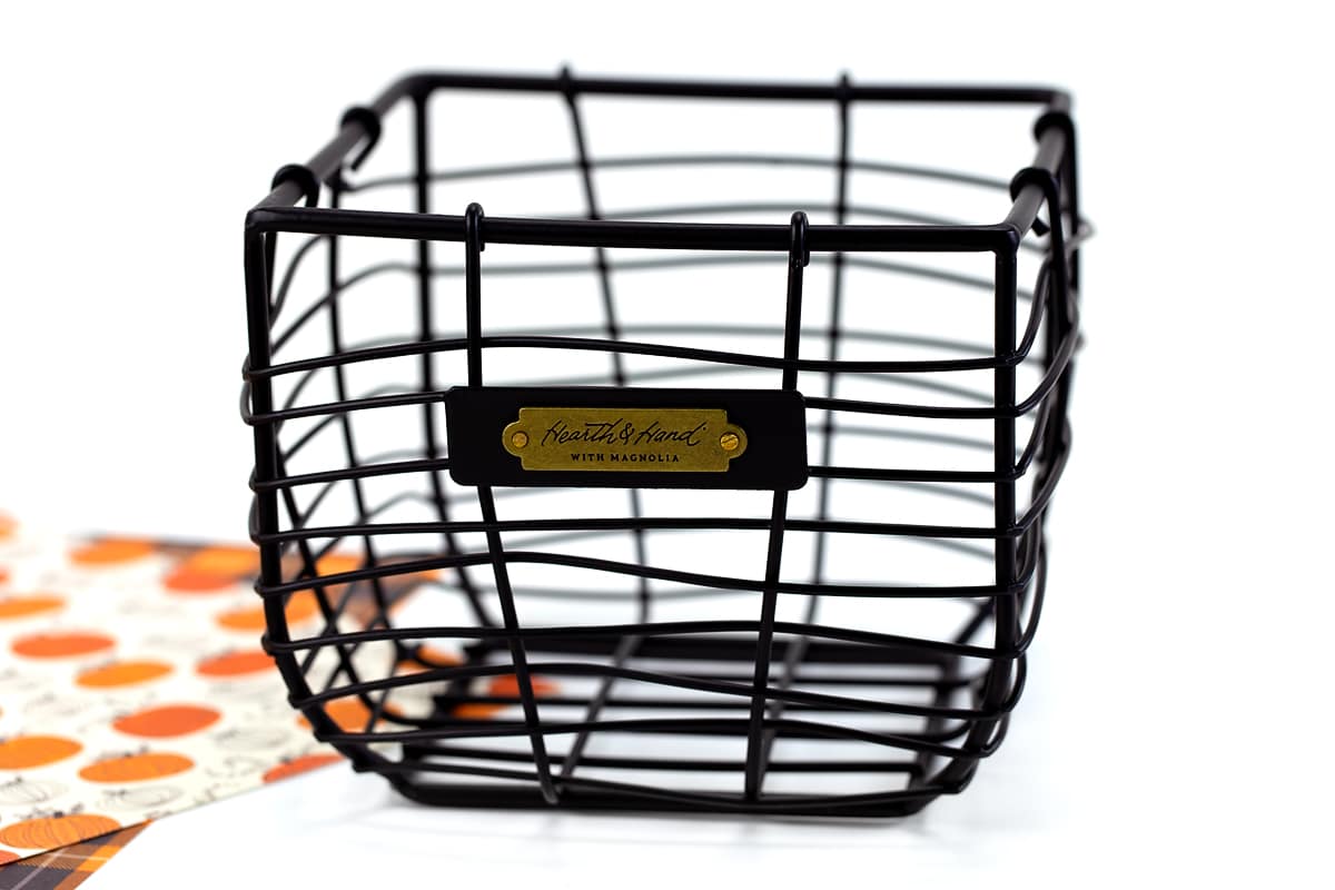 A black wire box with nothing in it.
