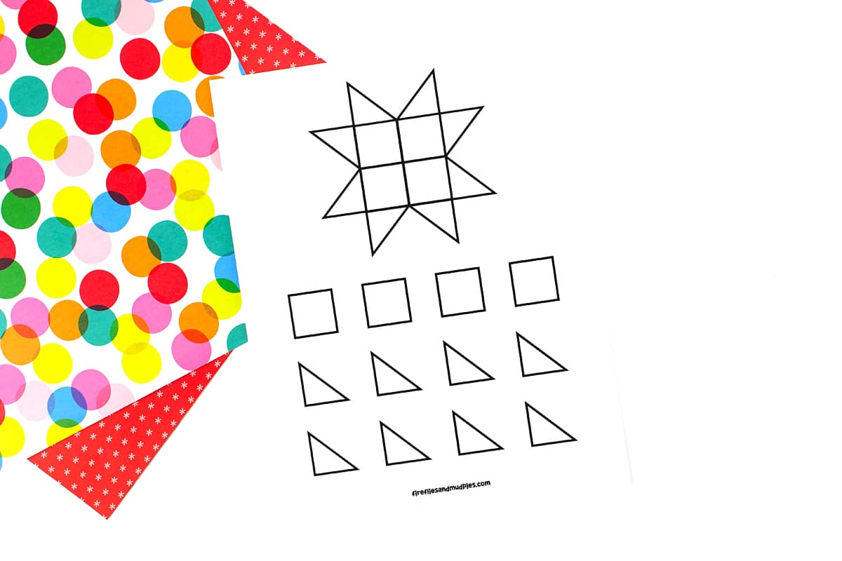 Paper star ornament template.