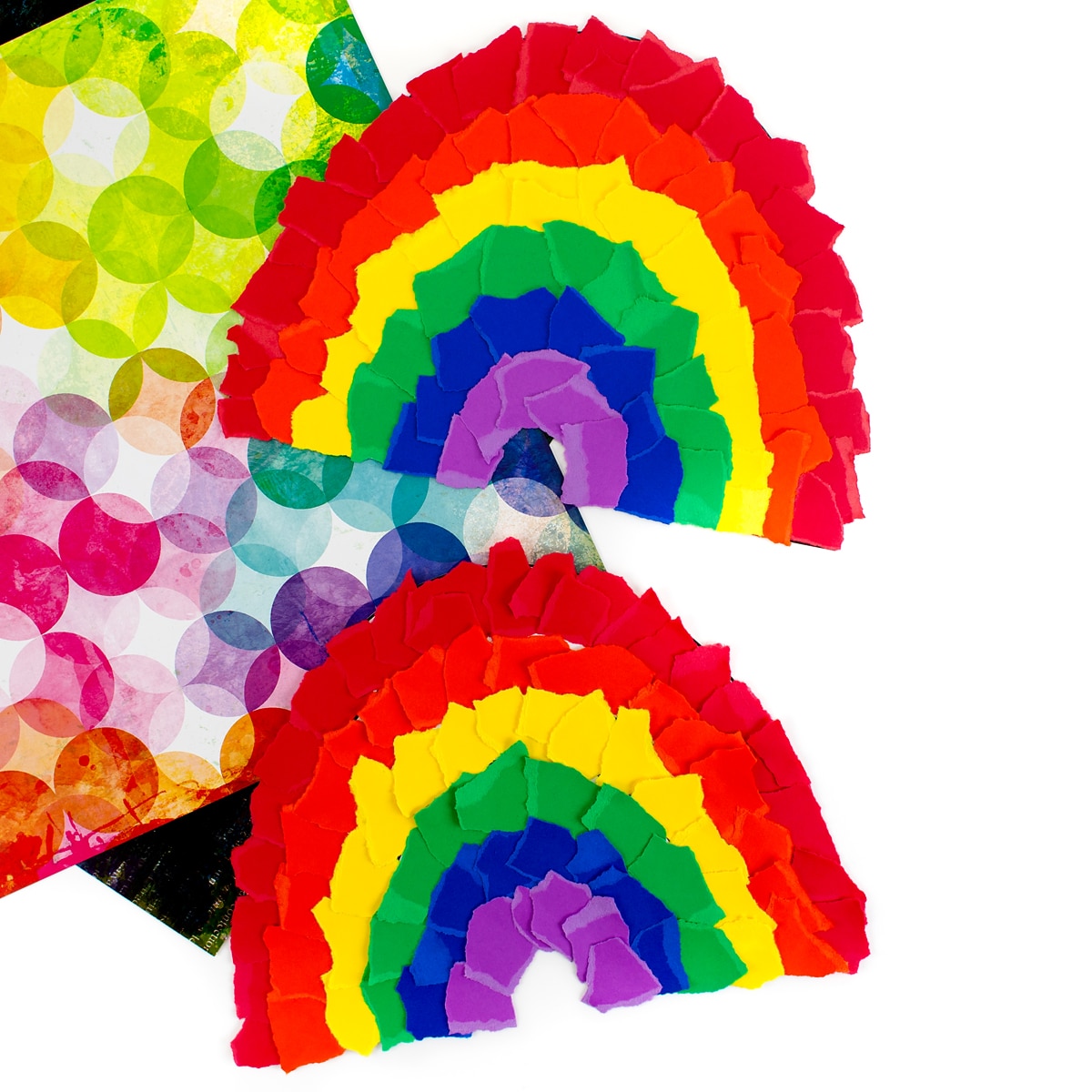 Two rainbow paper crafts for kids.