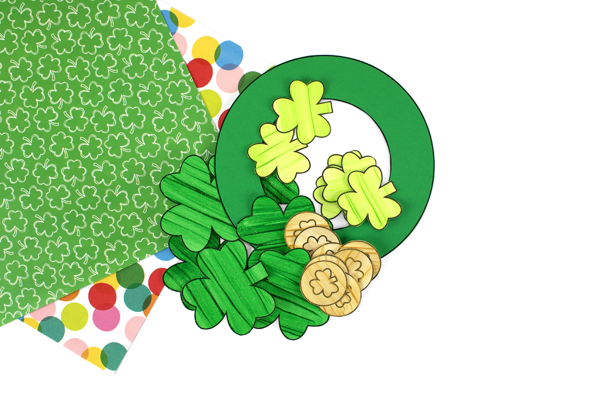 Shamrock Wreath template cut out. 