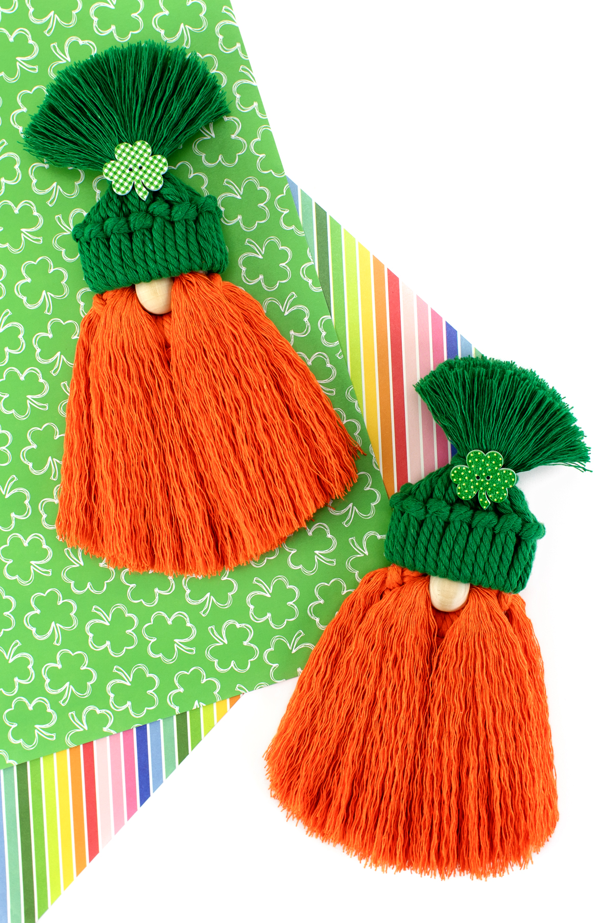 The finished Macrame Gnome craft. 