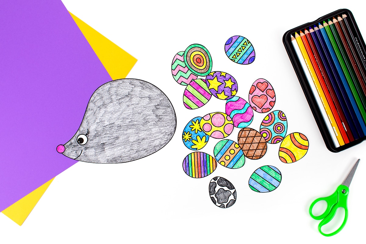 Easter hedgehog craft prepped and ready to go!