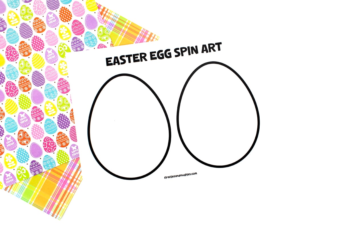 Easter egg spin art template.