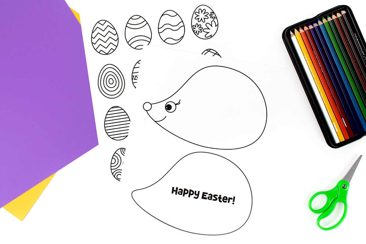 Easter Hedgehog Craft template.