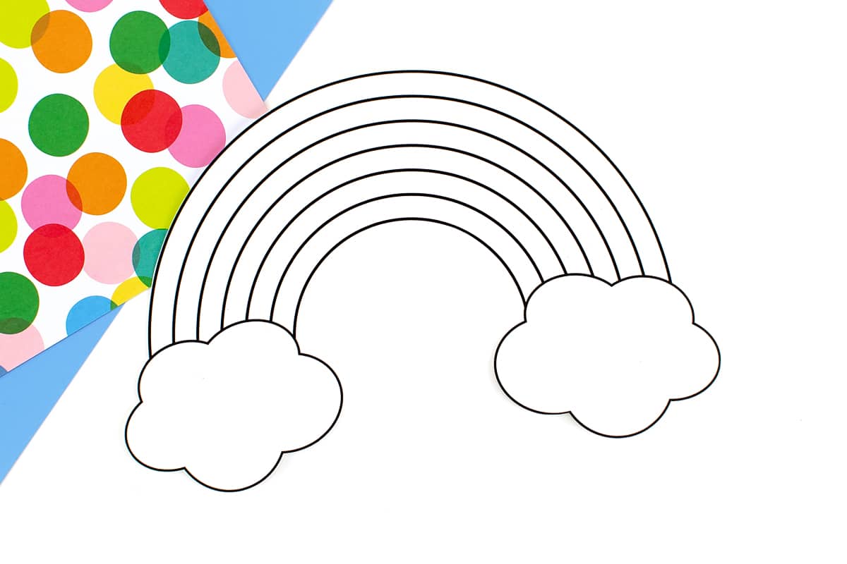 Free rainbow template for spring crafting!