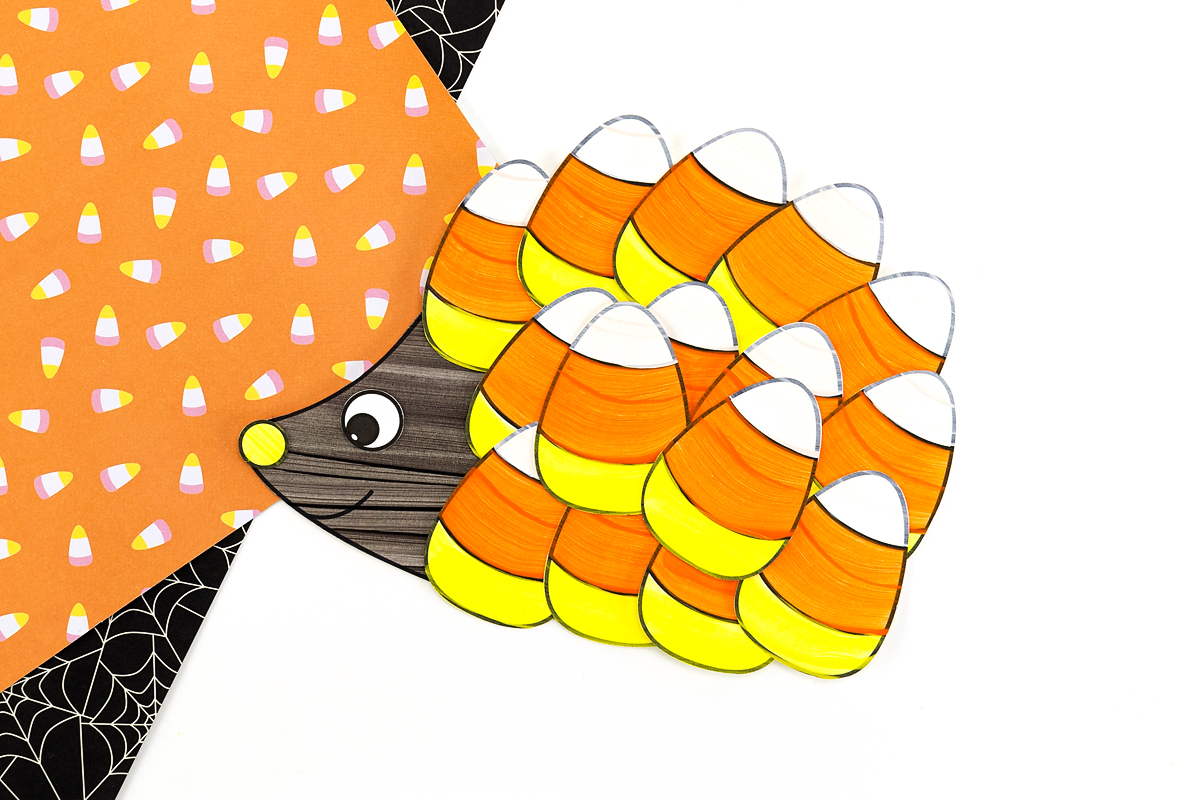 Finished Halloween Hedgehog craft.