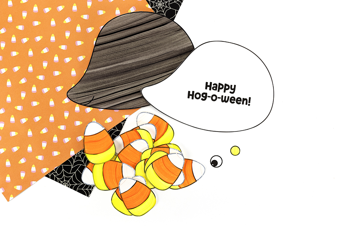 Halloween Hedgehog templates cut out and ready for glue.