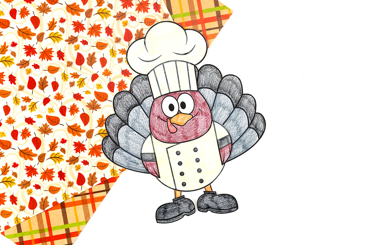 Chef turkey disguise craft for kids.