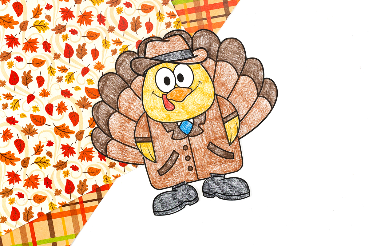Detective turkey disguise craft for kids.