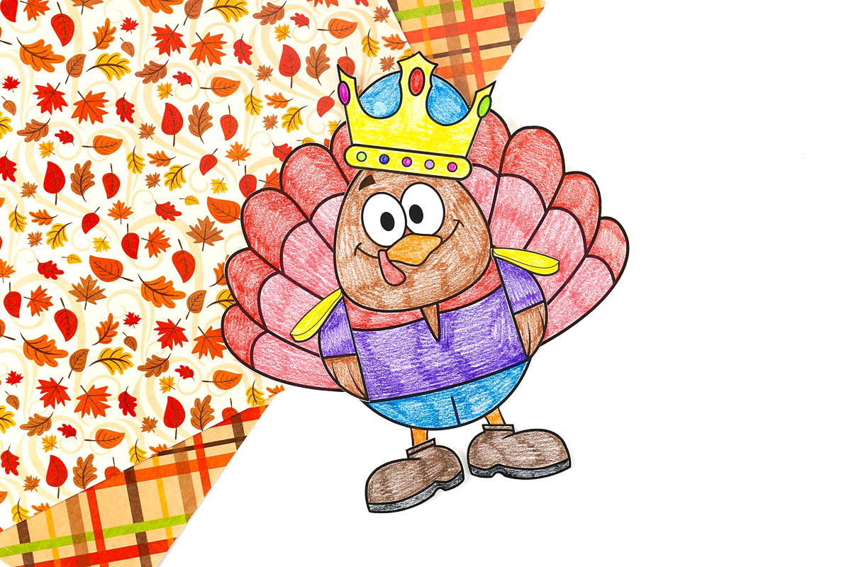 Royal turkey disguise craft for kids.