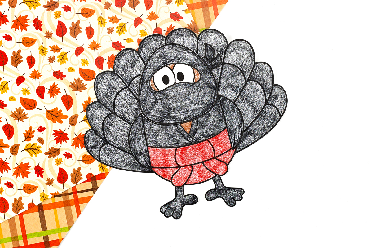 Ninja turkey disguise craft for kids.