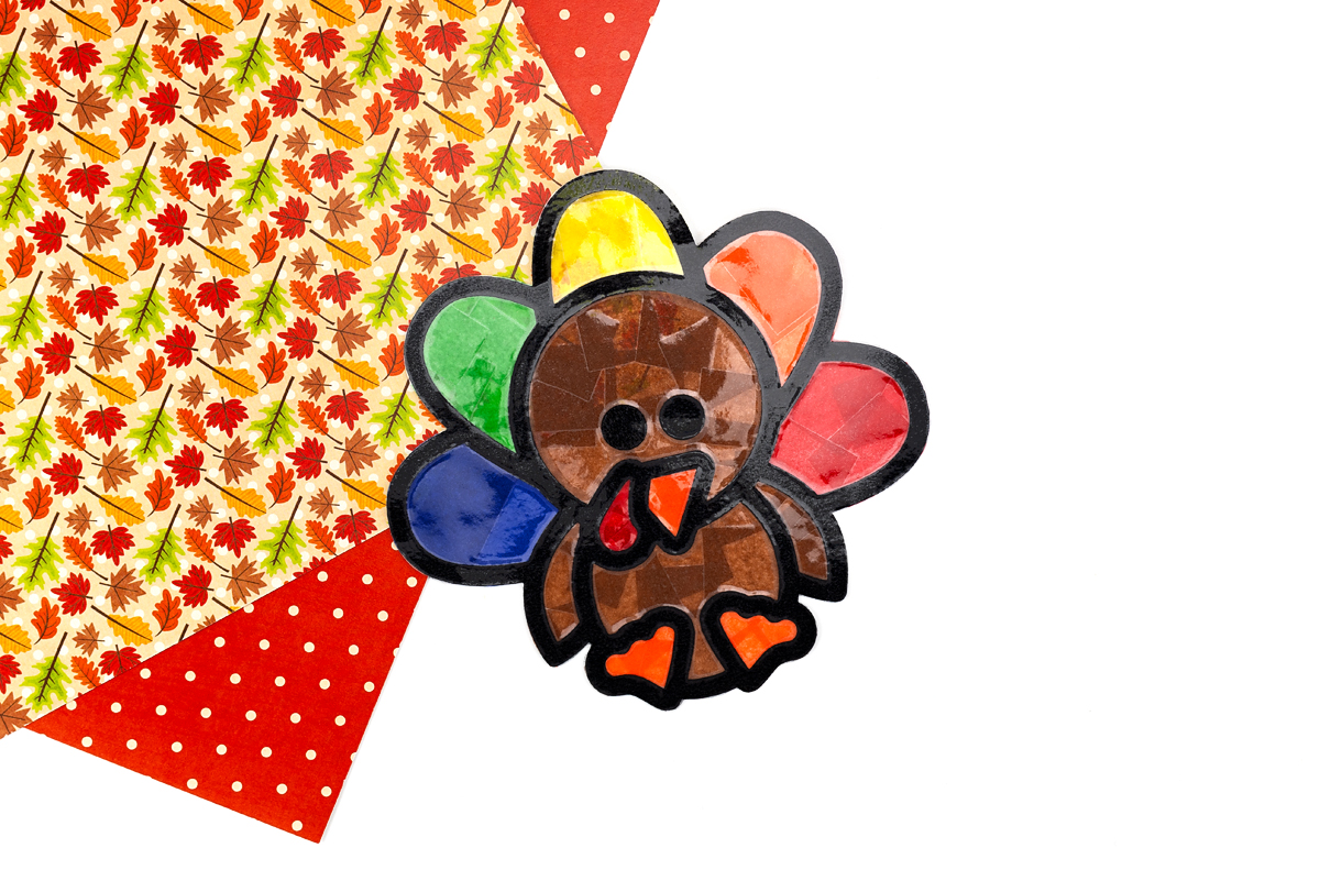 Finished turkey suncatcher.
