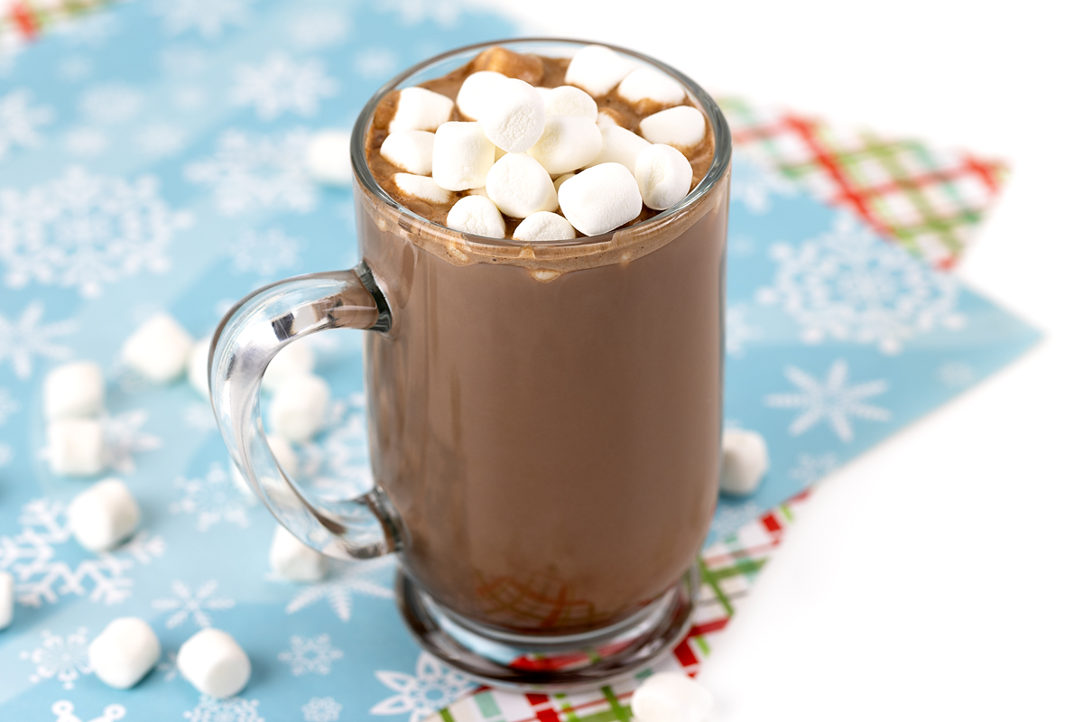 Mug of homemade hot chocolate.