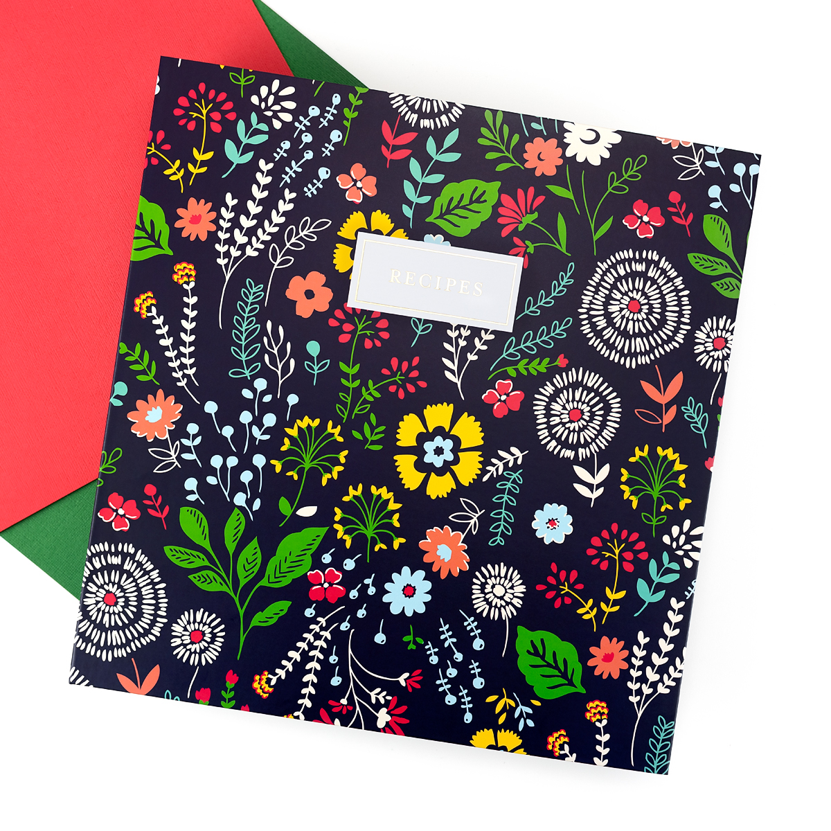 Photo of a blue floral recipe binder.