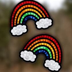 Two Rainbow Suncatchers on a widow.