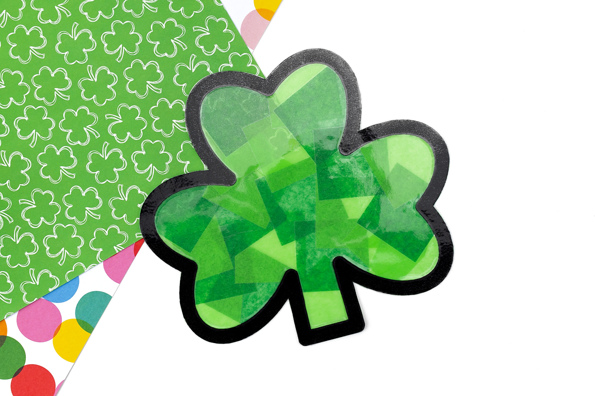 Finished shamrock suncatcher.
