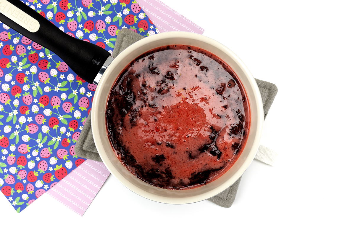 Finished strawberry jam.