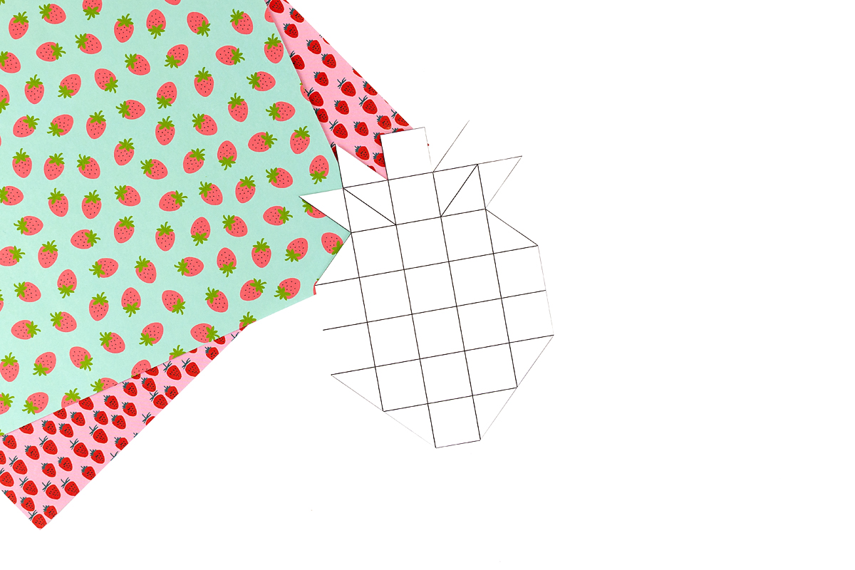 Strawberry paper craft cut out and prepped.